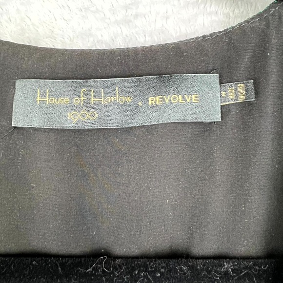 House of Harlow 1960 X Revolve Sabrina Dress Womens Medium Green Surplice Neck - Picture 12 of 16